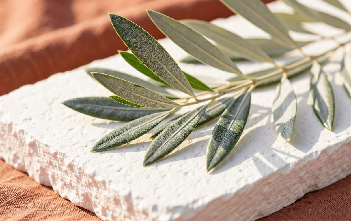 Olive leaves macro